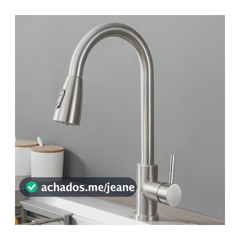 Torneira Para Cozinha Monocomando De Pia Torneira Gourmet Misturador Bancada Extensível Aço Escovado Yesop