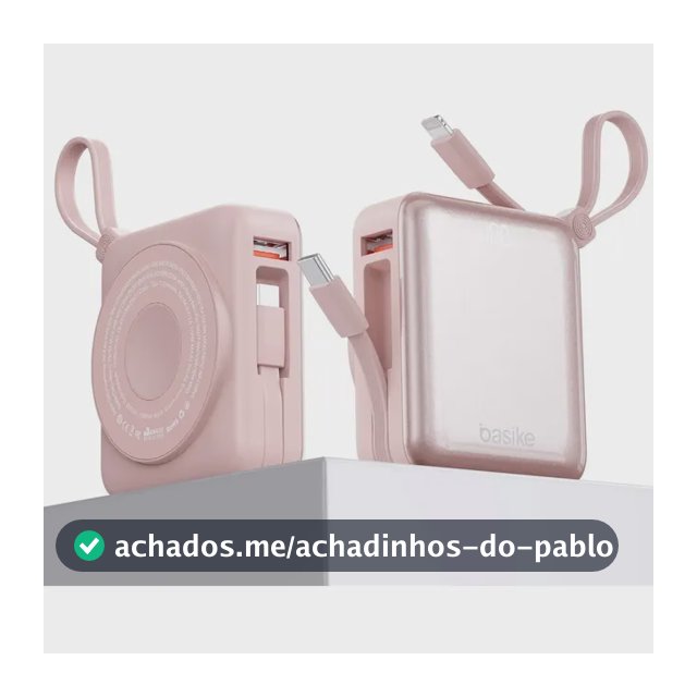 Power Bank Basike 10.000mAh Magsafe com Display para iPhone e Samsung