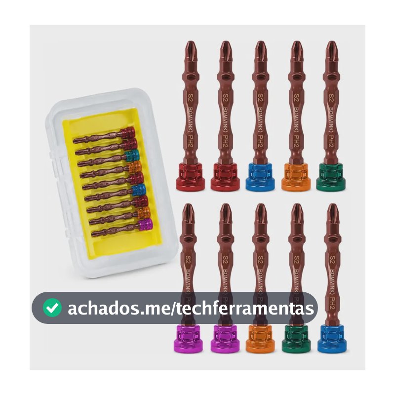 Jogo Bits Ponteira Aço Parafusadeira Magnética Limitador Ph2