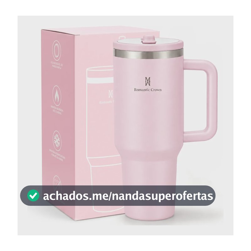 Copo Térmico 1.2l Inox Tampa Flip Canudo Alça Carro Academia Rosa-claro Cor Pura / Material Fosco
