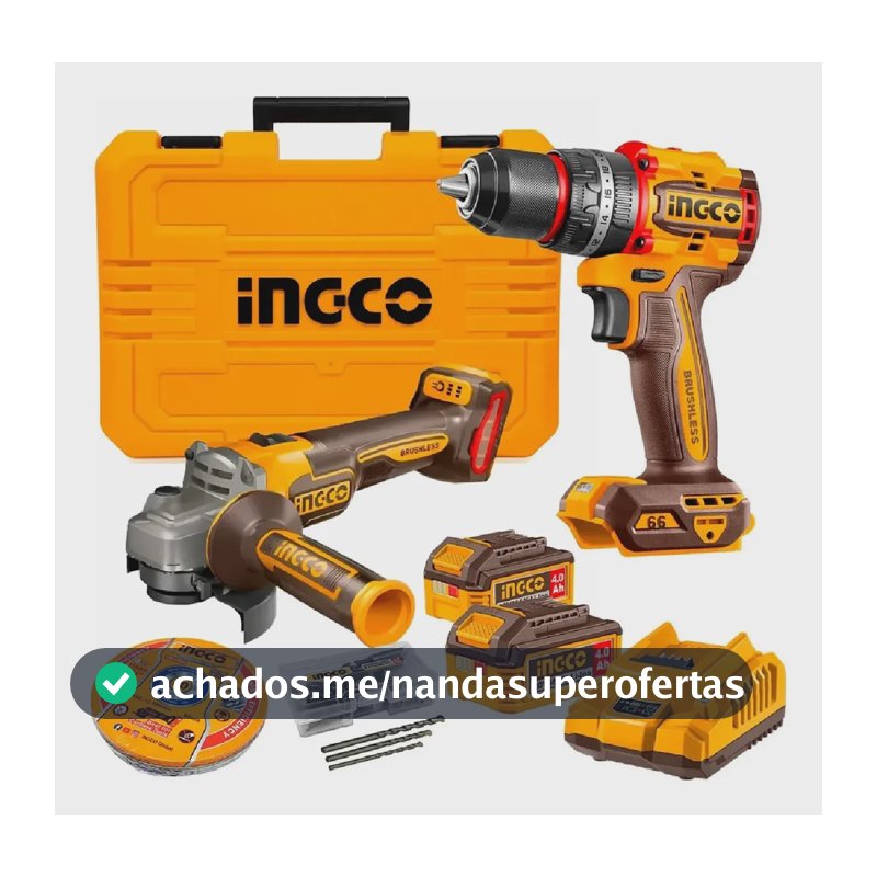 Kit Parafusadeira Furadeira Esmerilhadeira Ckli20256-9 Ingco