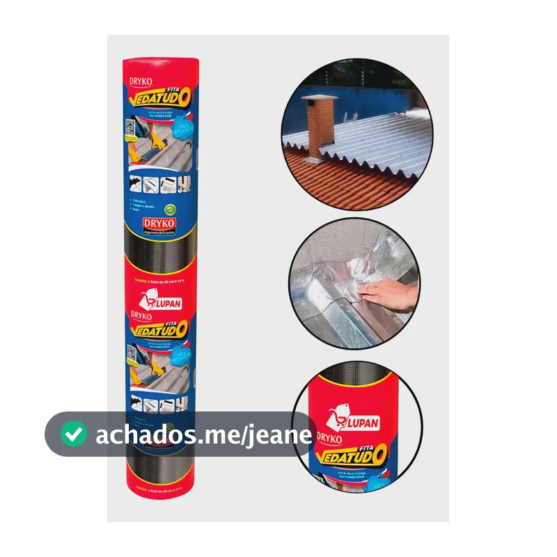 Manta Asfáltica 90cm Auto Adesiva Aluminizada Fita Vedatudo Multiuso Telhado - Dryko X Lupan