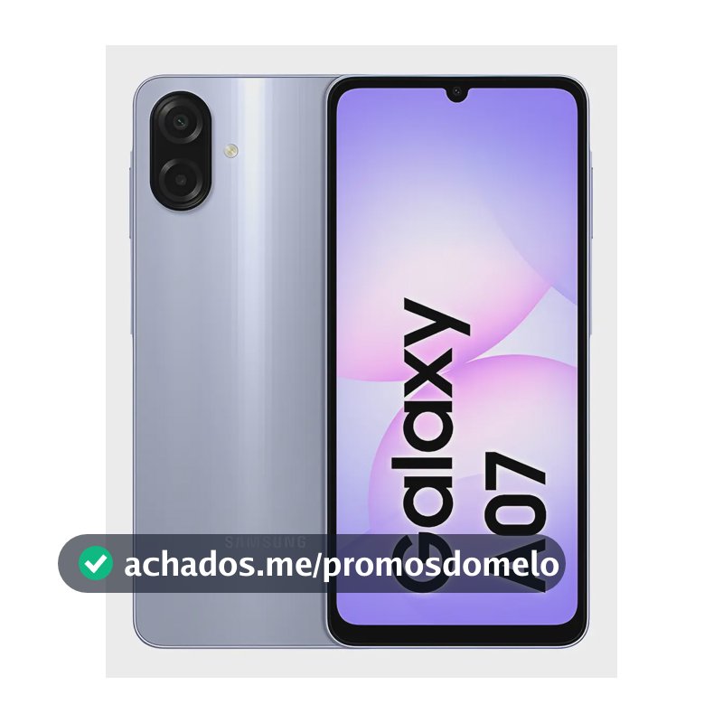 Celular Samsung Galaxy A07 128gb, 4gb, Câmera 50mp, Tela 6.7 , Proteção Ip54, Processador 6nm - Violeta