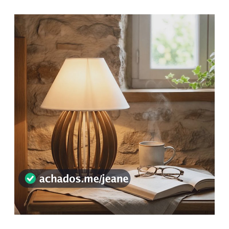 Abajur Luminária De Mesa Cabeceira Quarto Sala Escritório Marrom Branco 127/220v