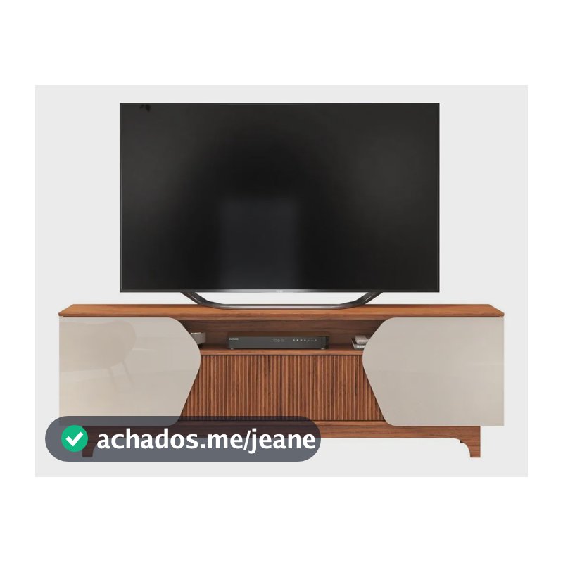 Rack Para Tv Até 75  4 Portas Dj Móveis Helo Off White E Freijó