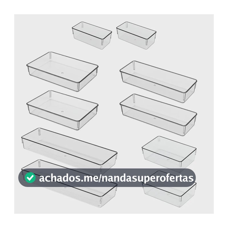 Kit 10 Organizador Acrílico Vários Tamanhos Gavetas Organizador De Maquiagem Porta Talheres Sob Medida Separador