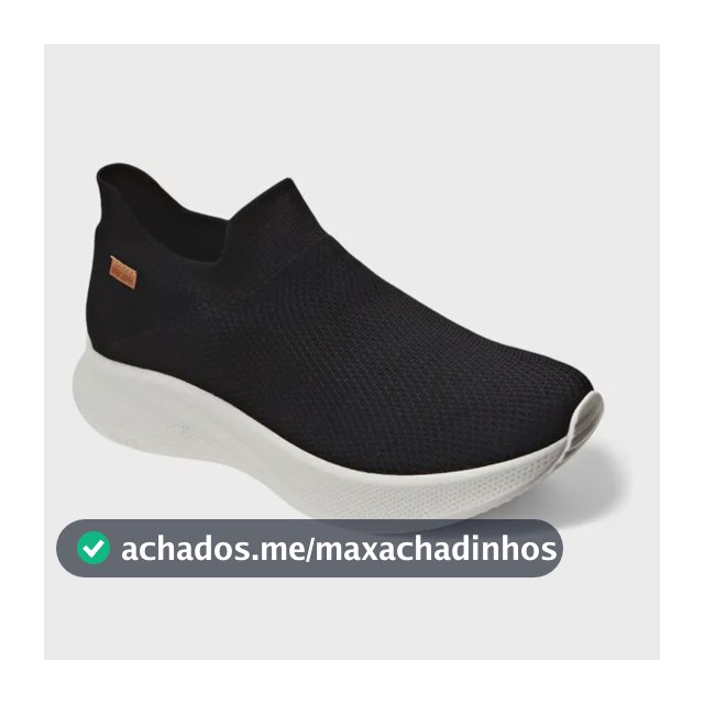 Tênis Feminino Slip On Anacapri Preto Lisa 34 Br