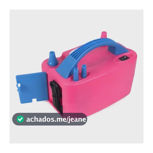 Inflador Compressor Eletrico P/ Encher Balao Bexiga 2 Bicos Cor Rosa Voltagem