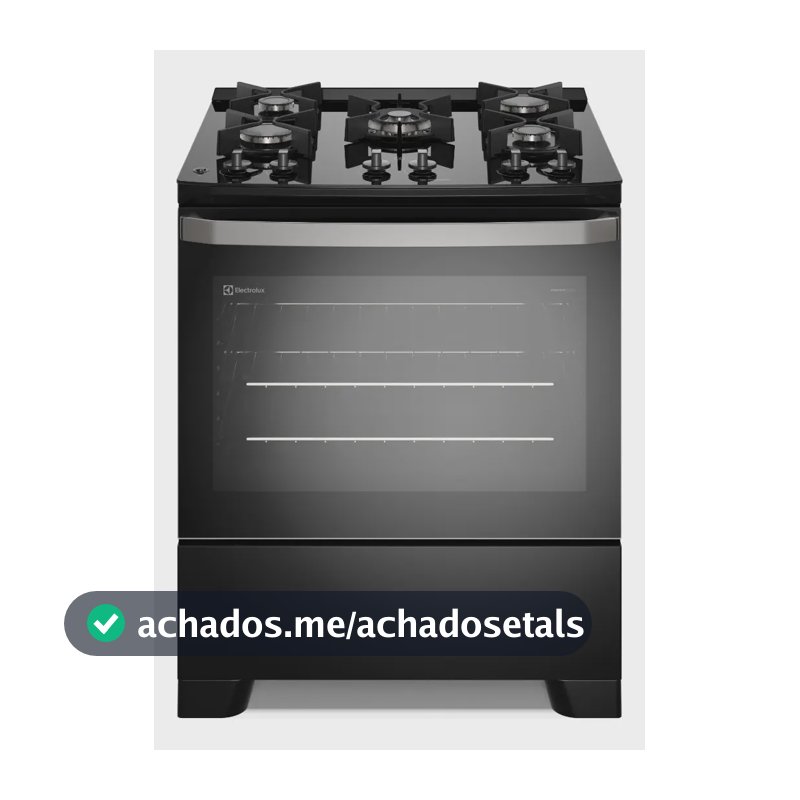 Fogão 5 Bocas Electrolux Preto Efficient Mesa de Vidro PerfectCook e Grades de Ferro (FE5GB) Bivolt