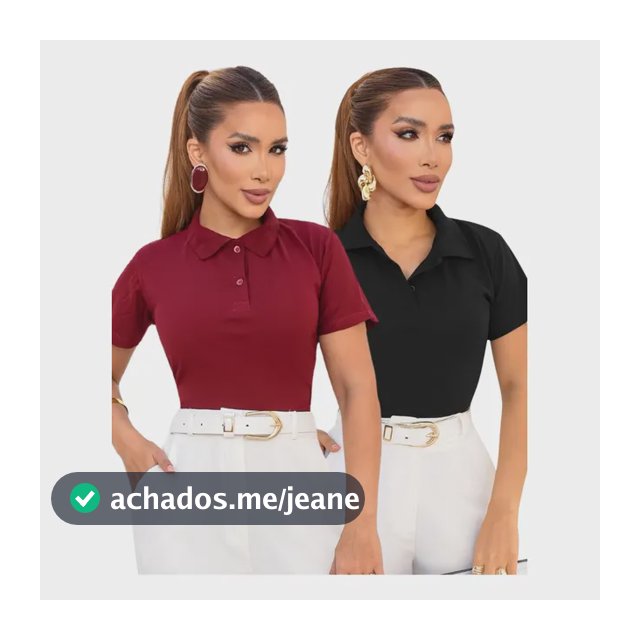 Kit 2 Blusas Polo Feminina Algodão Premium Elegante Conforto