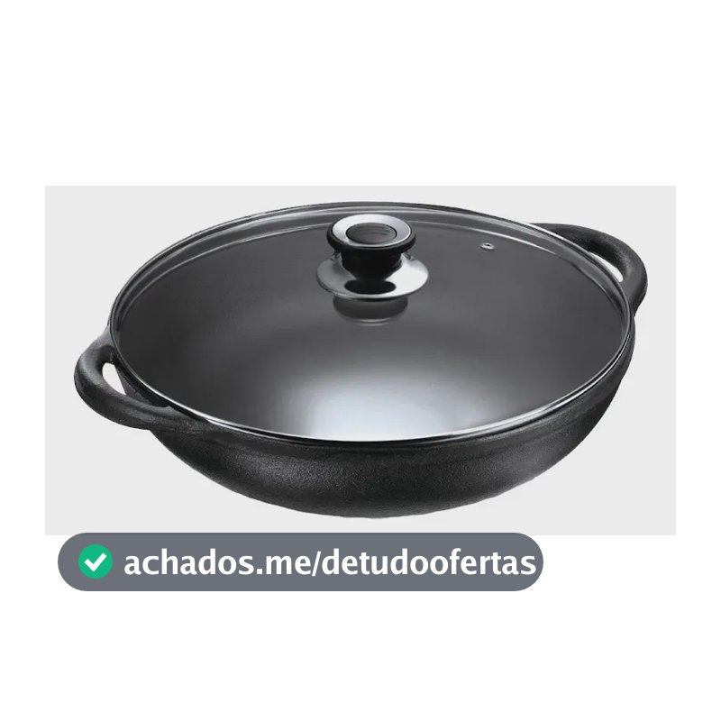 Panela Mineira Parmegiana Alça Ferro Fundido 29x13cm Tv 3l Preto