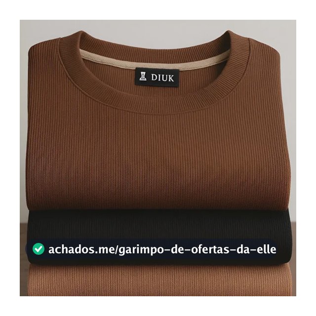 Camiseta Americana Textura Canelada Ribana Justa Premium
