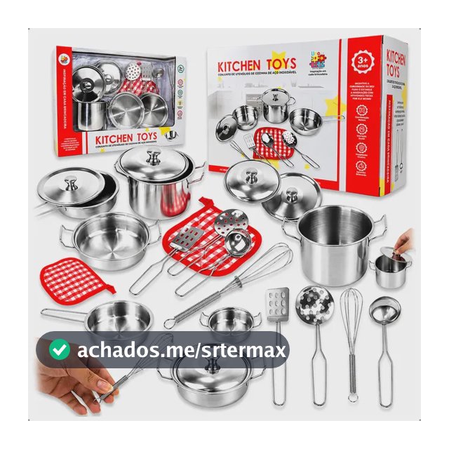 Kit Panelinhas Inox Infantil Cozinha Brinquedo 10 Peças Inox