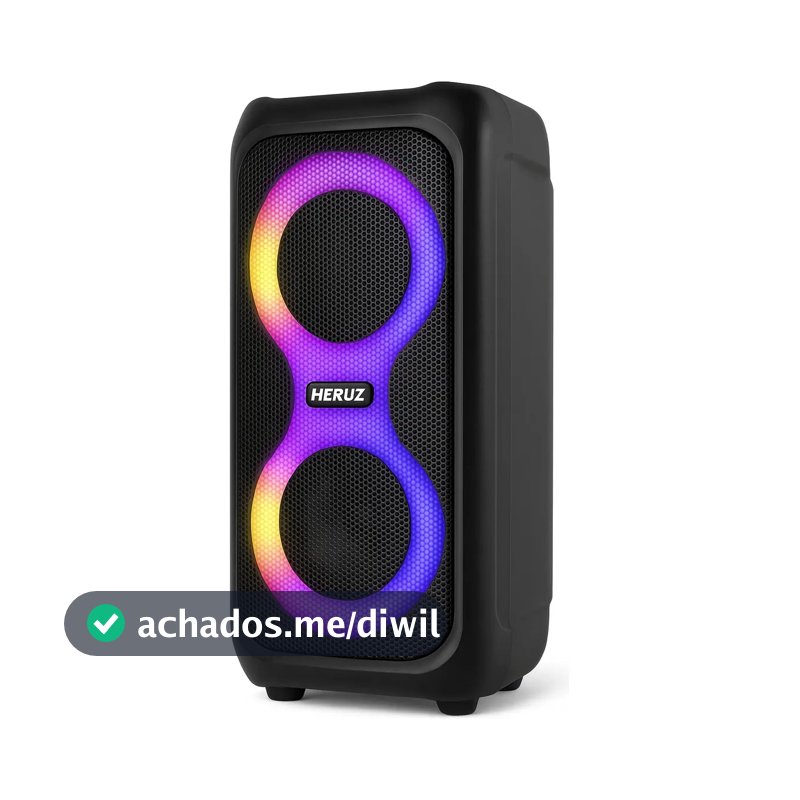 Caixa de Som Bluetooth Caixinha Grande 2 Altos Falantes 10w-hz 5.0 Boombox Com Radio Fm E Entrada Usb Pendrive