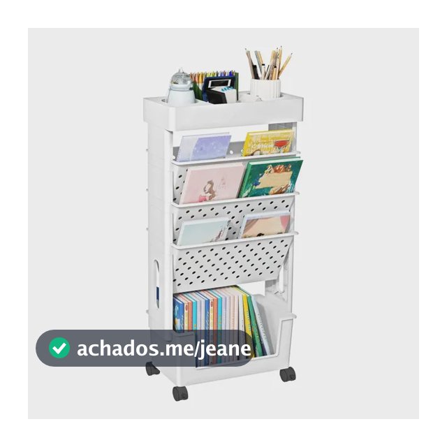 Estante Carrinho Móvel Prateleira Portátil Livros Multiuso