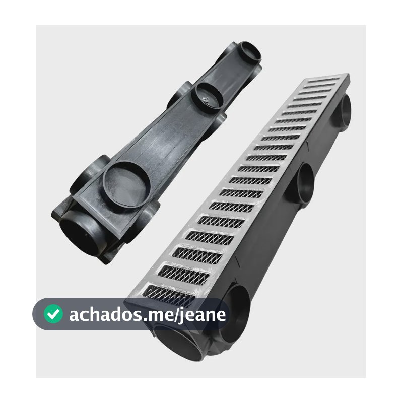 Ralo Linear Alumínio Coletor Preto 8x50 Tela Anti Inseto