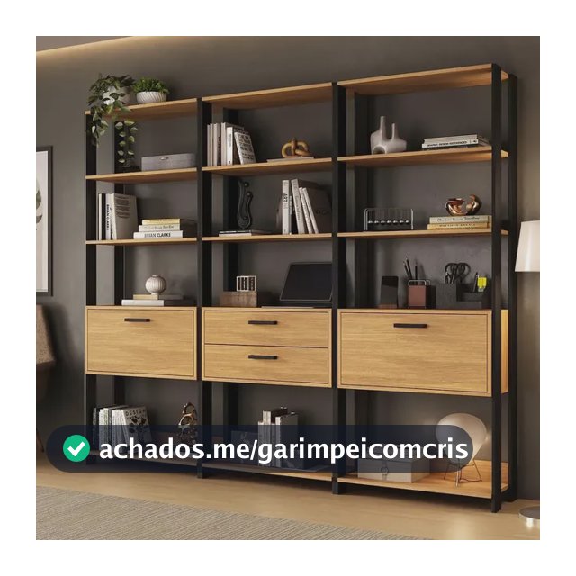 Estante de Escritório Modulada 2 Portas 2 Gavetas 219cm Texas Multimóveis MP6060