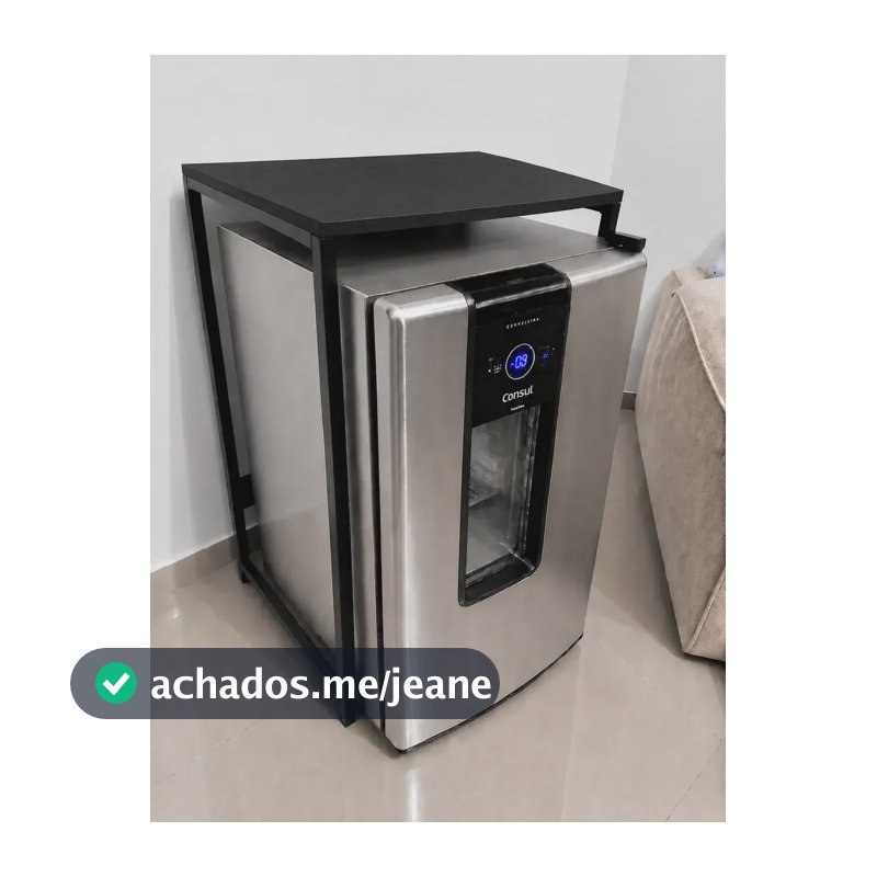 Móvel Aparador Bar Para Frigobar Cervejeira Adega  Gourmet Preto