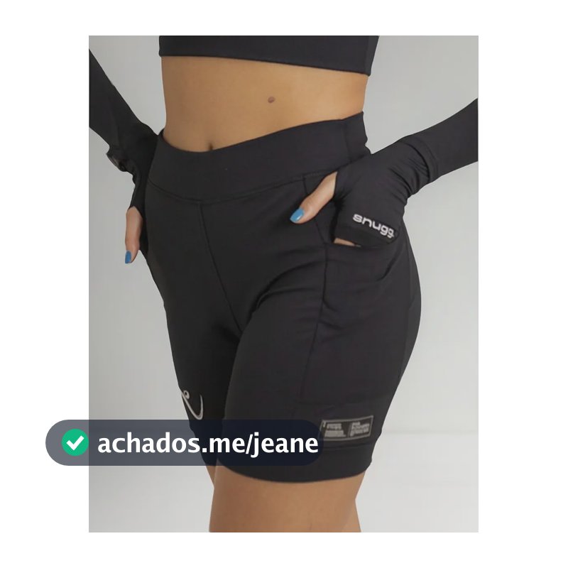 Bermuda Corrida 6 Bolsos Feminina Snugg Wear Preto P