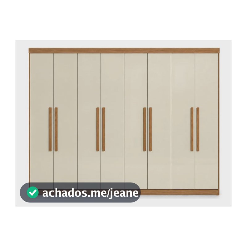 Guarda-Roupa Paris 8 Portas 200x237x47cm Cinamomo Off White