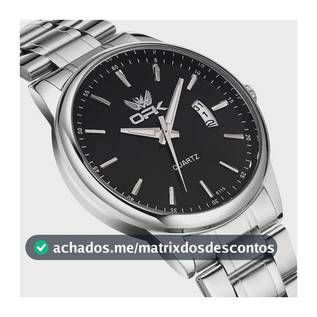 Opk Relógio Masculino Original Prata À Prova D'água 6010