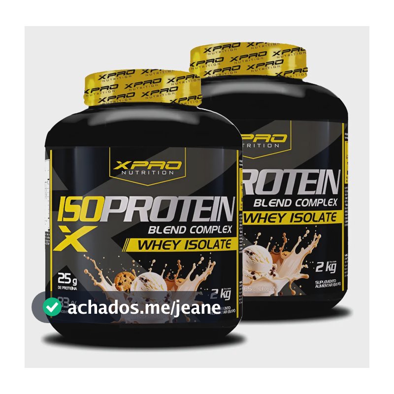Kit 2 Whey Protein Isolado Blend Complex da XPro Nutrition Sabor Cookies Zero Açúcar
