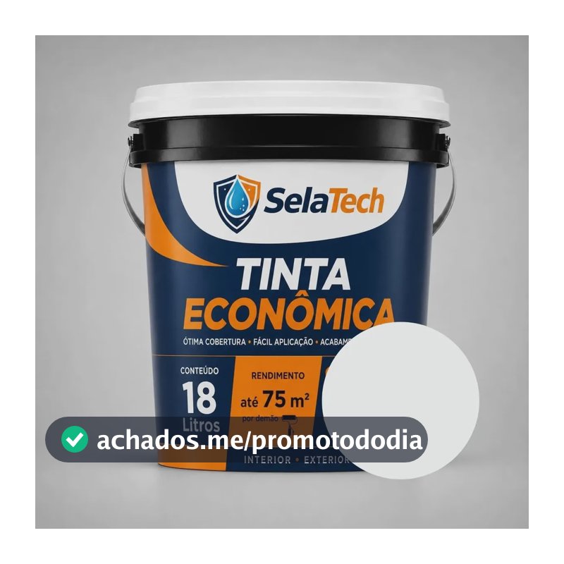 Tinta Acrílica Econômica 18l Fosca Selatech Interno Externo Branco/gelo