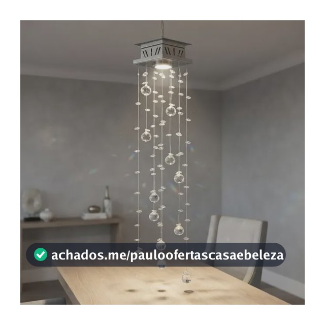 Lustre Cristal Legitimo Cadence Quadrado 12 Cm Exclusividade 127/220v Alumínio