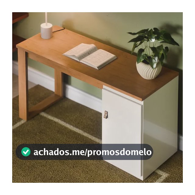 Mesa Escrivaninha Para Home Office E Escritório Com Porta Canela Off