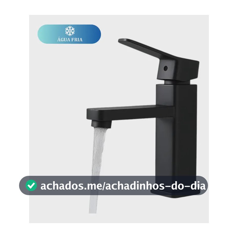 Torneira para Lavatório Monocomando Preta Fosca de ABS com Arejador