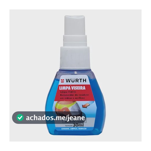 Limpa Viseira Capacete Moto 30ml Wurth