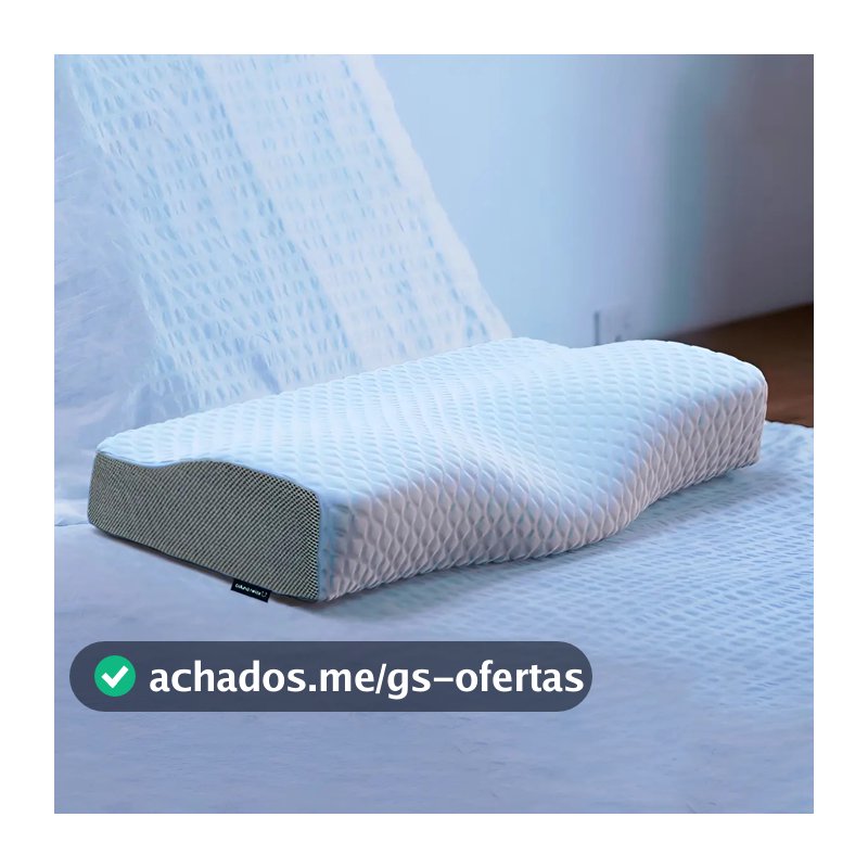 Travesseiro Cervical Nasa - Coluna Relax - Carvão Ativado Cor branco e cinza