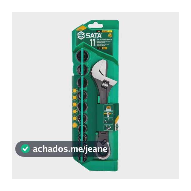 Jogo De Soquete 10 A 19mm Com Chave Catraca/ajustável Sata ST09000 Cor Verde