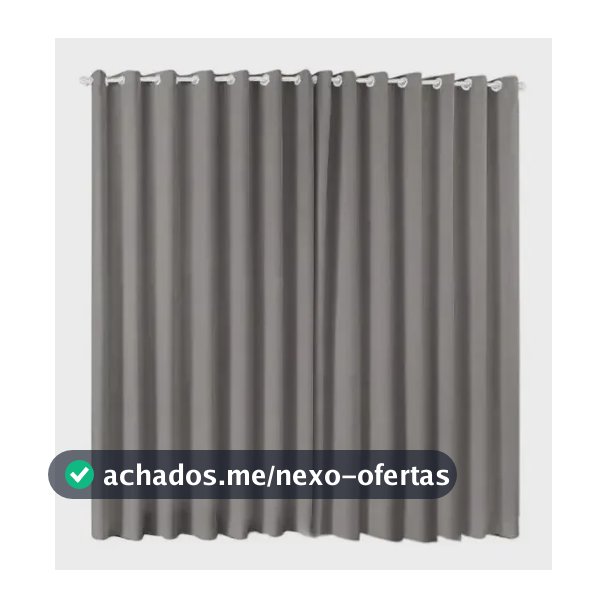 Cortina Blackout Tecido 3,00x2,00 Para Varão Cor Cinza