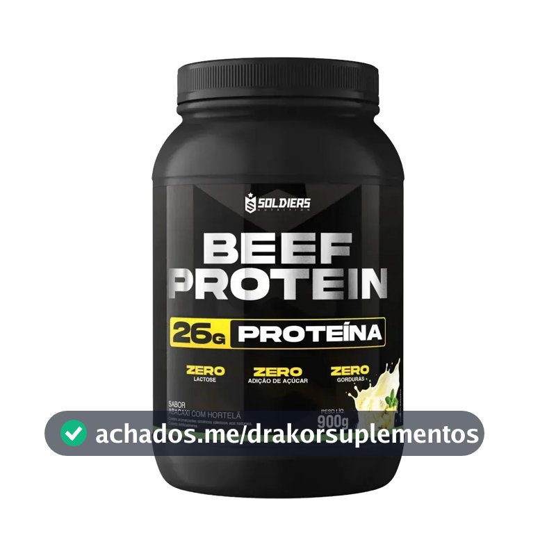 Proteína Beef Protein Zero Lactose Suplemento Alimentar Em Pó Abacaxi Com Hortelã 900g - Soldiers Nutrition