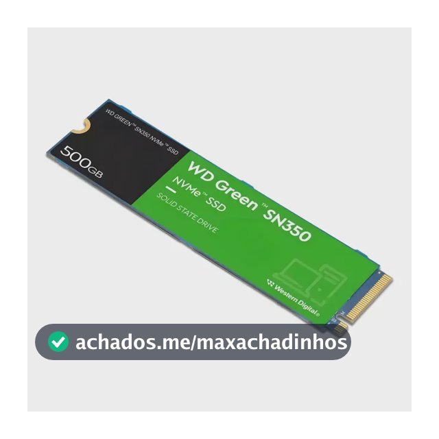 Ssd M.2 500gb Wd Green Sn350 2280 Nvme Pcie Gen 3.0 Wds500g2g0c Velocidade De Leitura 2400mb/s Para Pc E Notebook Cor Verde