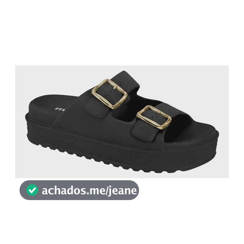Tamanco Papete Moleca Fivela Plataforma Dia A Dia 5577.100 Preto 01-ouro Claro 36 Br 36