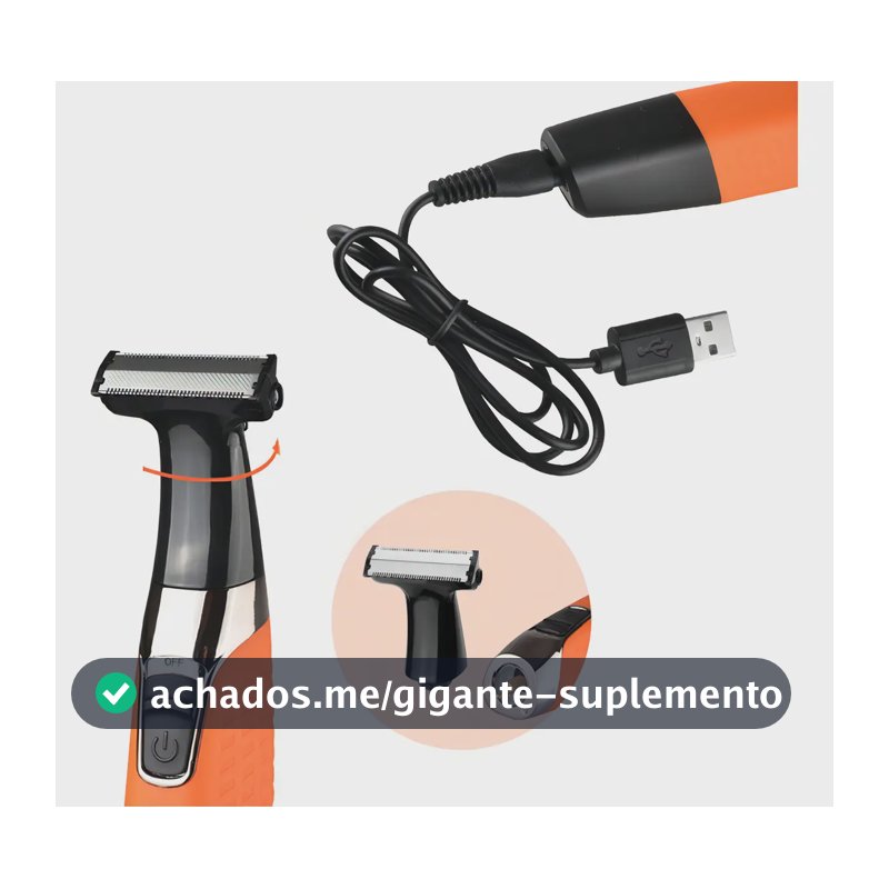 Maquininha 3 Em 1 Kemei KM-1910 Aparador Pelo Corpo Água Resistente