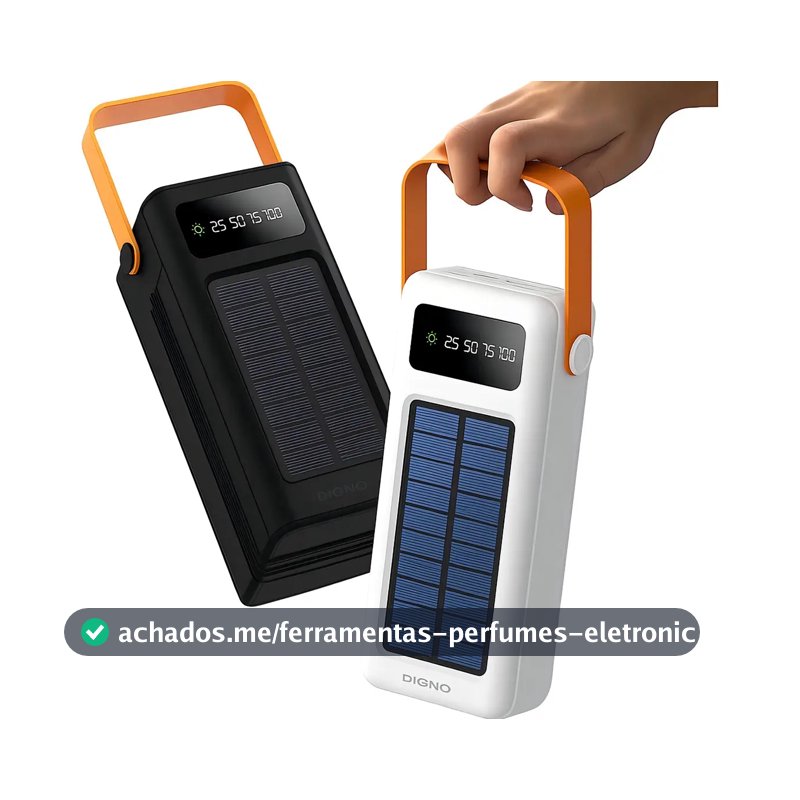 Carregador Portátil Solar 50000mAh Power Bank USB Tipo-C Preto BBMOYE