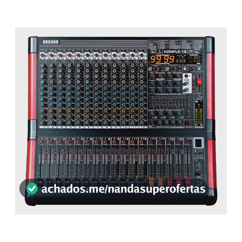 Mesa De Som Arcano Komple-12 Duplo Efeito Rec Usb Eq Bi-volt