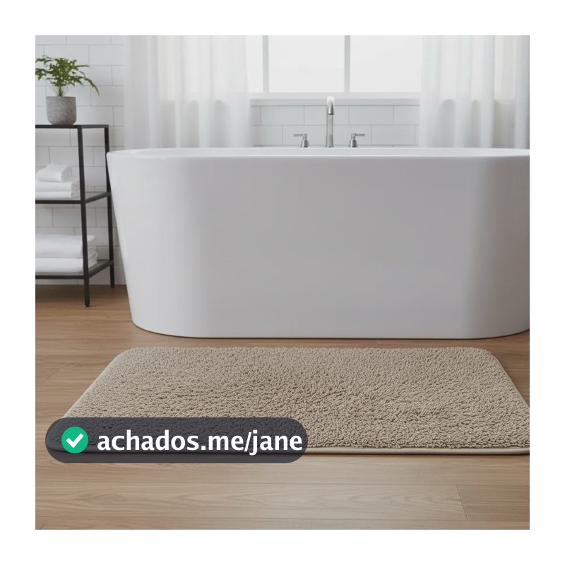 Tapete Pelúcia Antiderrapante Decoração Felpudo Bege Bege Liso