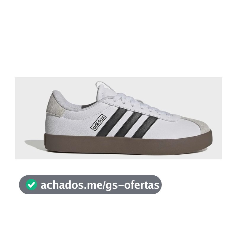 Tênis Casual Feminino Vl Court 3.0 adidas Ftwwht/cblack/greone Liso 38 Br