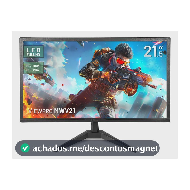 Monitor Viewpro MWV21 LED de 21.5" Full HD Com HDMI e VGA