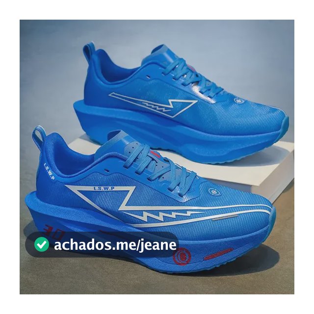 Tênis Esportivo Com Placa De Carbono E Solado Macio Azul Geométrico 37