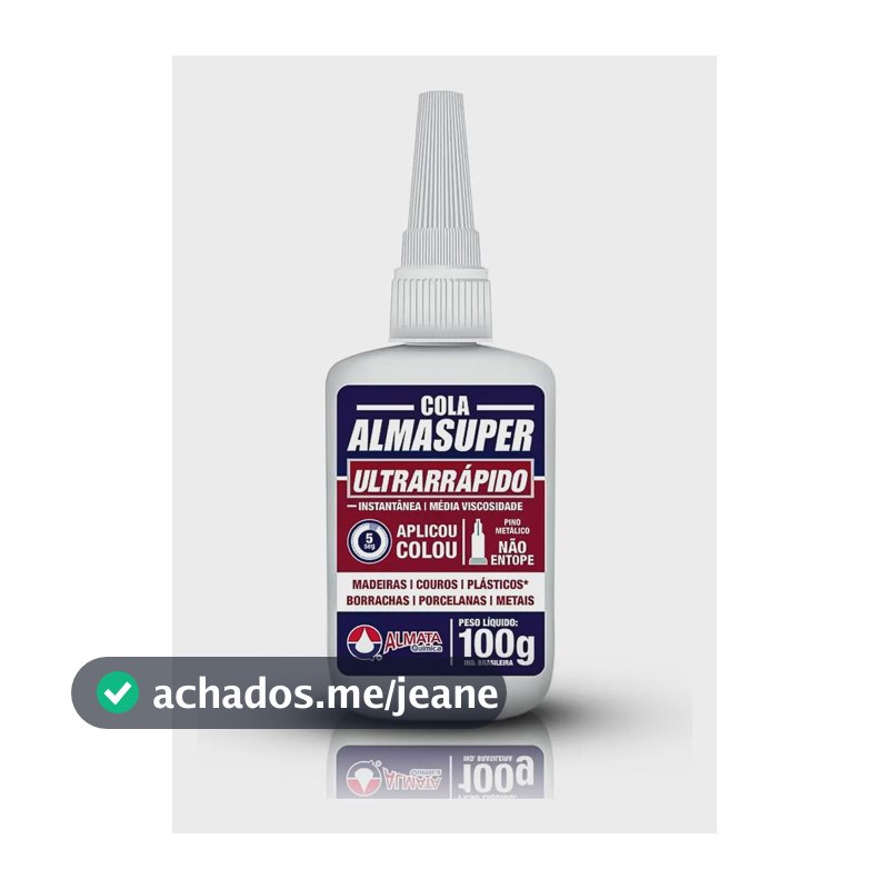 Cola Adesivo Instantâneo 100g Ultra Rápido Almasuper