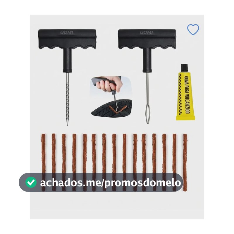 Kit Reparo Pneu Carro E Moto Remendo Macarrao +10 Refis Furo