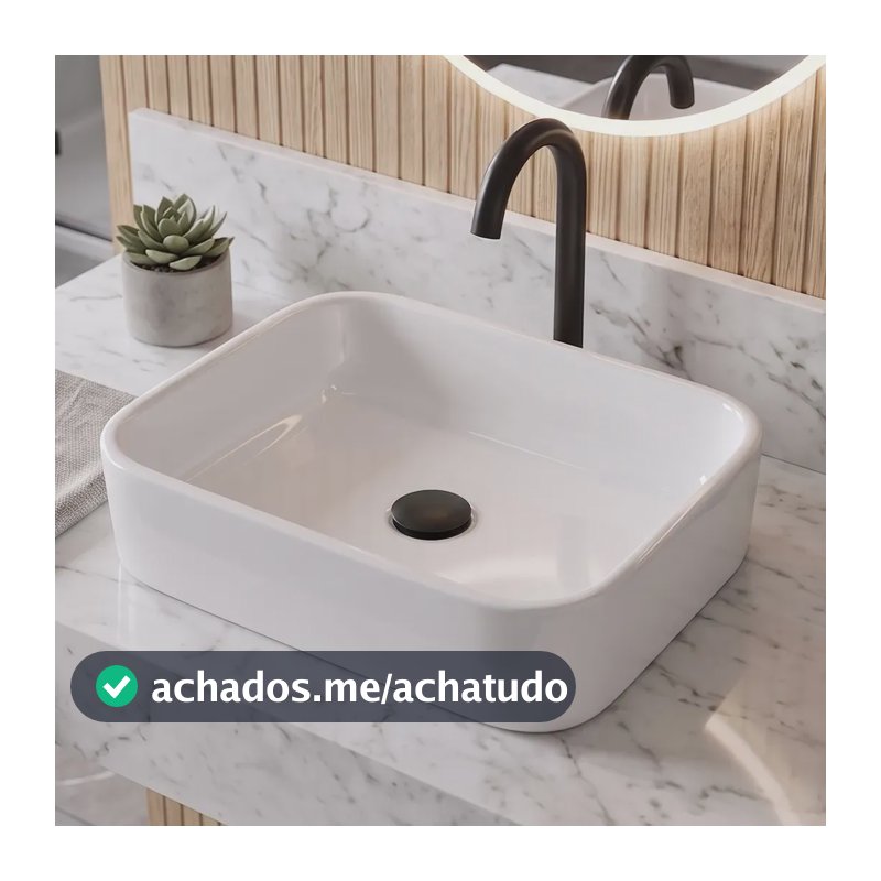 Cuba P/ Banheiro Lavabo Rectangular De Apoio Sobrepor Branco Brilhante Ache Aqui Lar