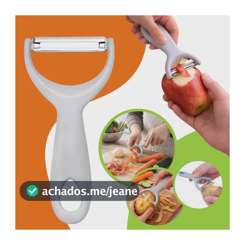 Descascador De Legumes Batatas E Frutas Lâmina Em Inox Cinza Gurumania
