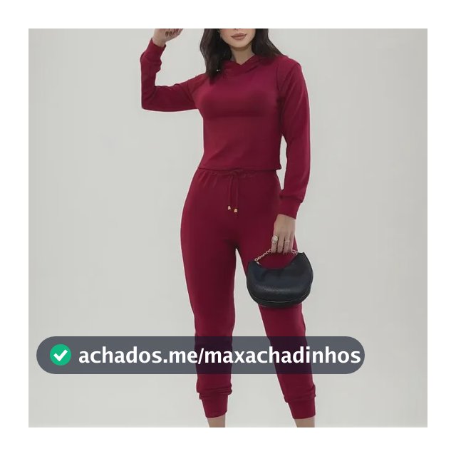 Conjunto Feminino Moletinho Manga Longa Cintura Media