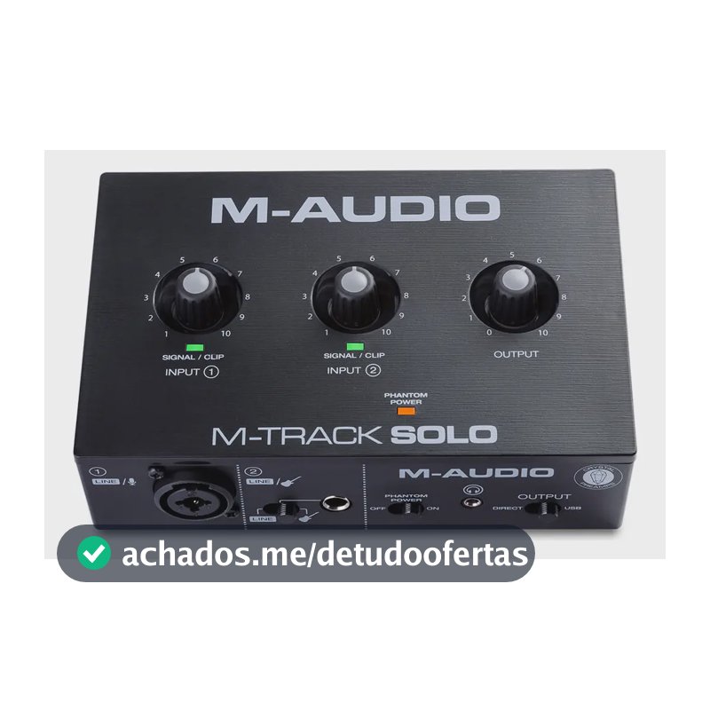 Interface De Áudio M-audio 2 Canais M-track Solo Usb Preto
